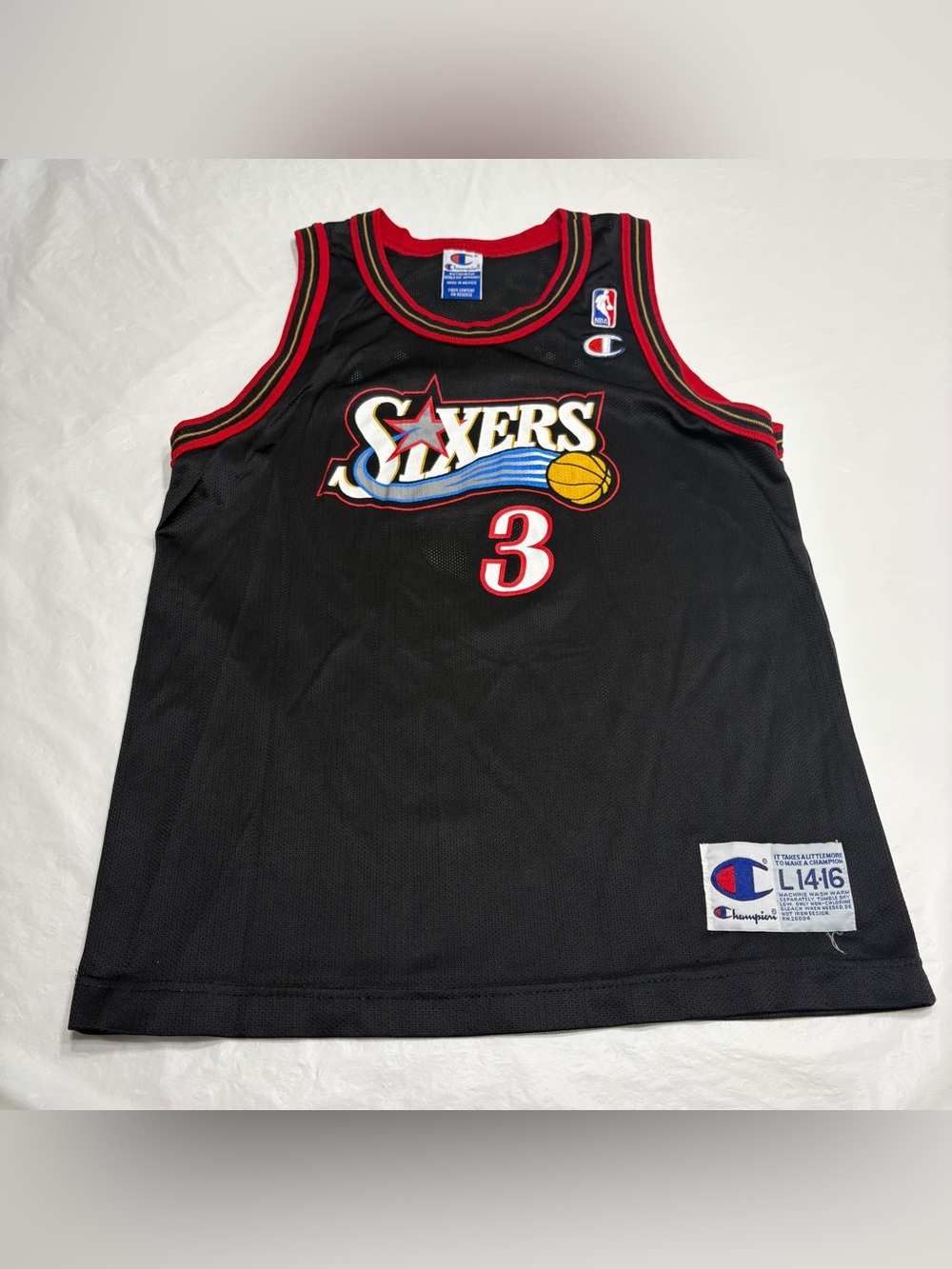 Vintage Champion Allen Iverson Philadelphia Sixers NBA Jersey Youth Large 14-16